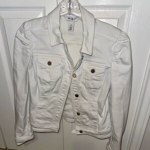 White House Black Market White Jean Jacket